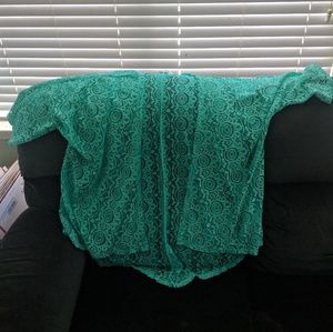 Lularoe lace floral mint green Lindsey sz S